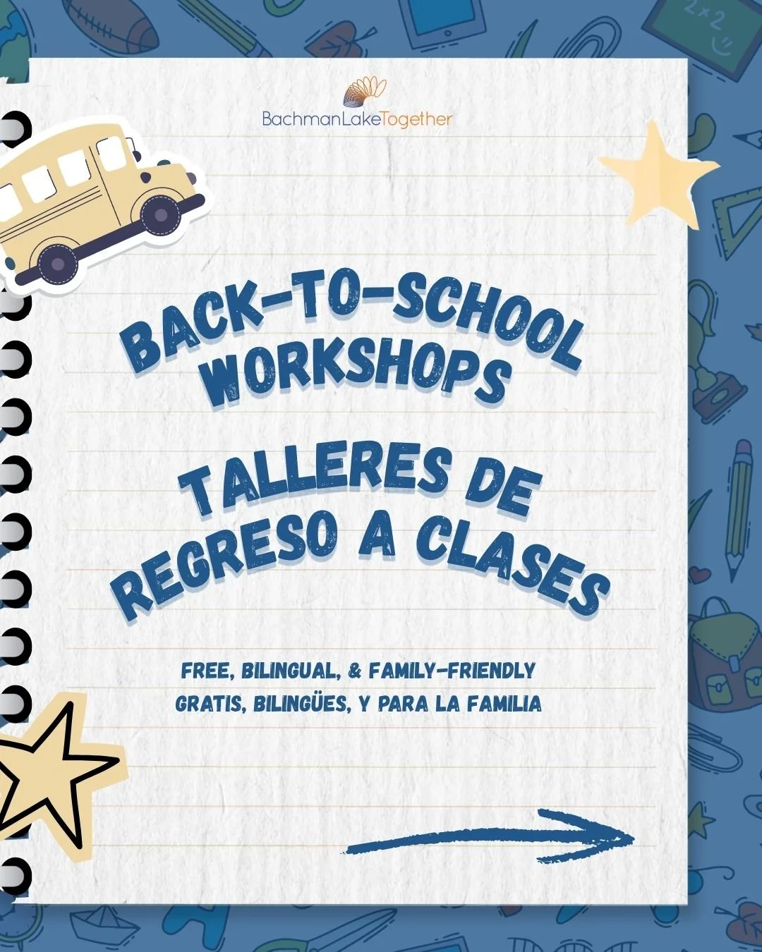 Our Back-to-School Workshops are BACK ‼️📚 Join us for free family-friendly, bilingual workshops focused on health, emotional awareness, school attendance, and dollars for college. All leading up to our Back-to-School Fair on Saturday, July 25!

📅 M