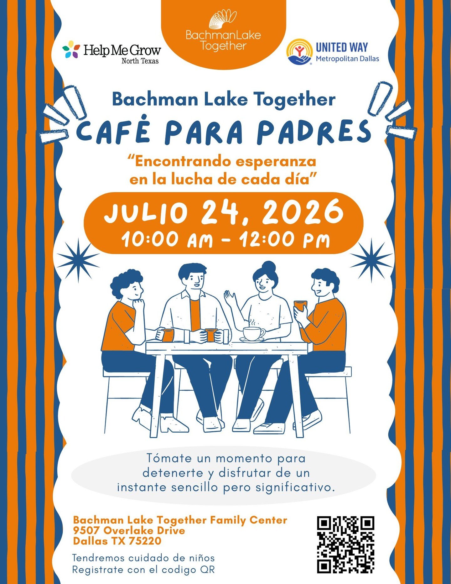 &iexcl;T&oacute;mate un caf&eacute; y charla un rato con otros pap&aacute;s y madres del vecindario! ☕✨

&iexcl;Nuestro Caf&eacute; Para Padres regresa con nuestra pr&oacute;xima sesi&oacute;n centrada en encontrando esperanza en la lucha de cada d&i