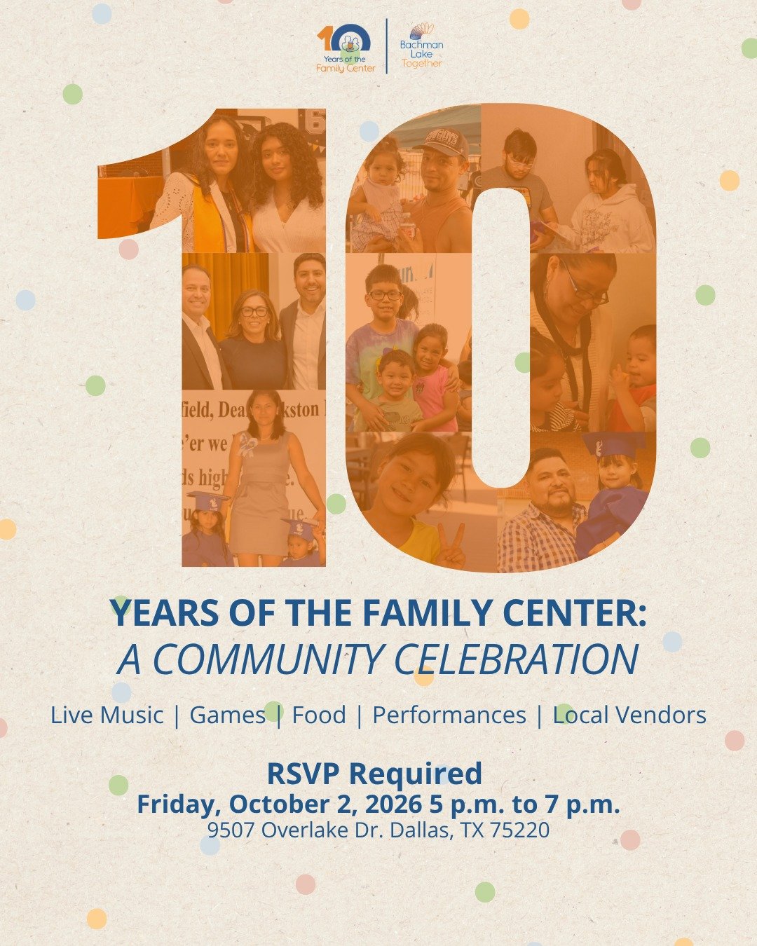It&rsquo;s time to celebrate! 🎉🎉

Join us October 2 at 5:00 p.m. for 10 Years of the Family Center: A Community Celebration!

Come celebrate a decade of community, connection, and impact with live entertainment, local vendors, family-friendly activ