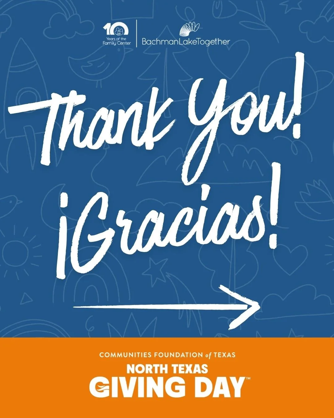 We are beyond grateful to you! 💙

This North Texas Giving Day, we felt the love. Thanks to our amazing community we raised $26,215. A milestone to celebrate alongside our 10 year anniversary of our Family Center. 

Thank you to @CFTexas for covering