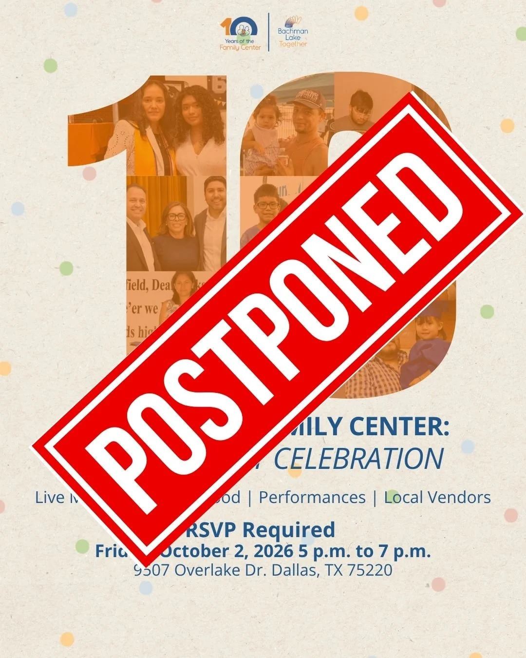 Our BLT 10-Year Celebration is being postponed.

Due to the forecasted thunderstorms, heavy rainfall and potential flash flooding, we&rsquo;ve made the difficult decision to postpone our celebration scheduled for Friday, October 2. The safety of our 