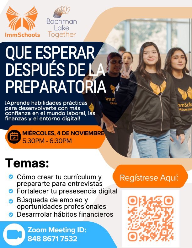 &iquest;Necesitas ayuda para crear tu curr&iacute;culum? &iquest;Quieres aprender a buscar oportunidades laborales? 

&iexcl;Re&uacute;nete con nosotros y con @immschools en un taller sobre c&oacute;mo empezar a desarrollar tus habilidades profesiona