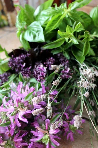 Herbs from Christie’s garden.