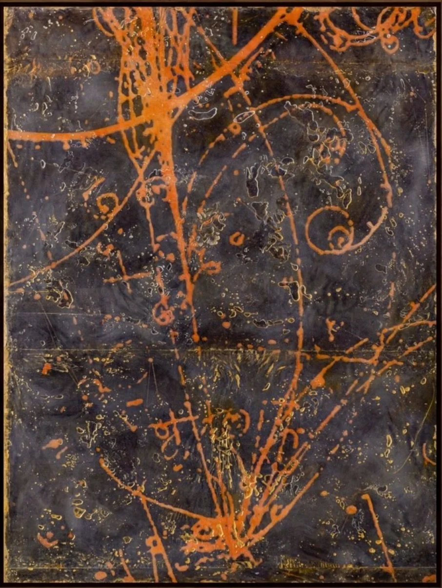 .
This image of a bubble chamber sub atomic particle has always been fascinating to me. I think it&rsquo;s because it is so mysterious, fleeting, intangible and invisible to us. As I embark on my new work in this new year, I am seeing how I continue 