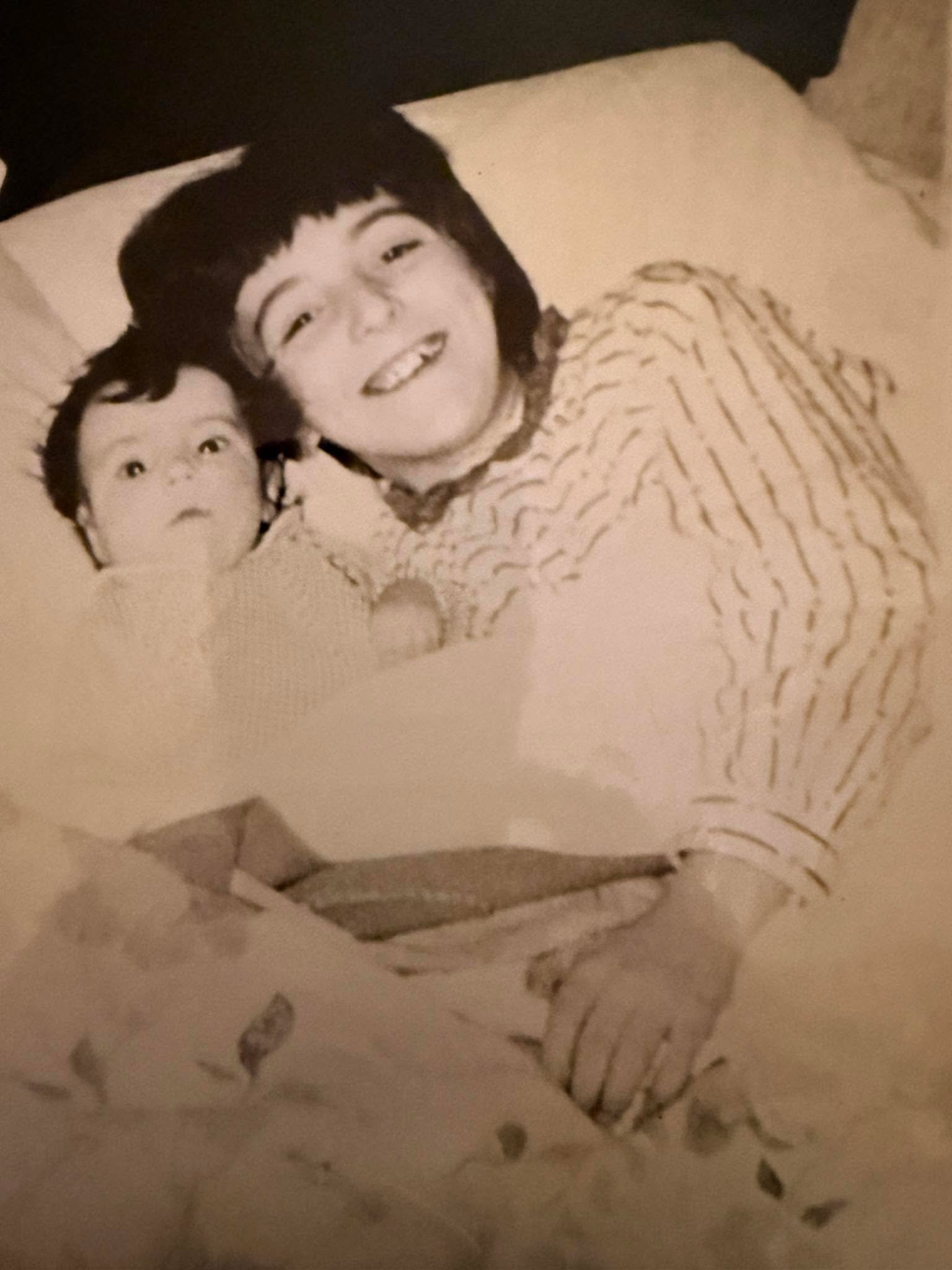 🐣Happy Easter Sister.🐣
It was one month today that you departed and I am one month old in this picture with you.&hearts;️