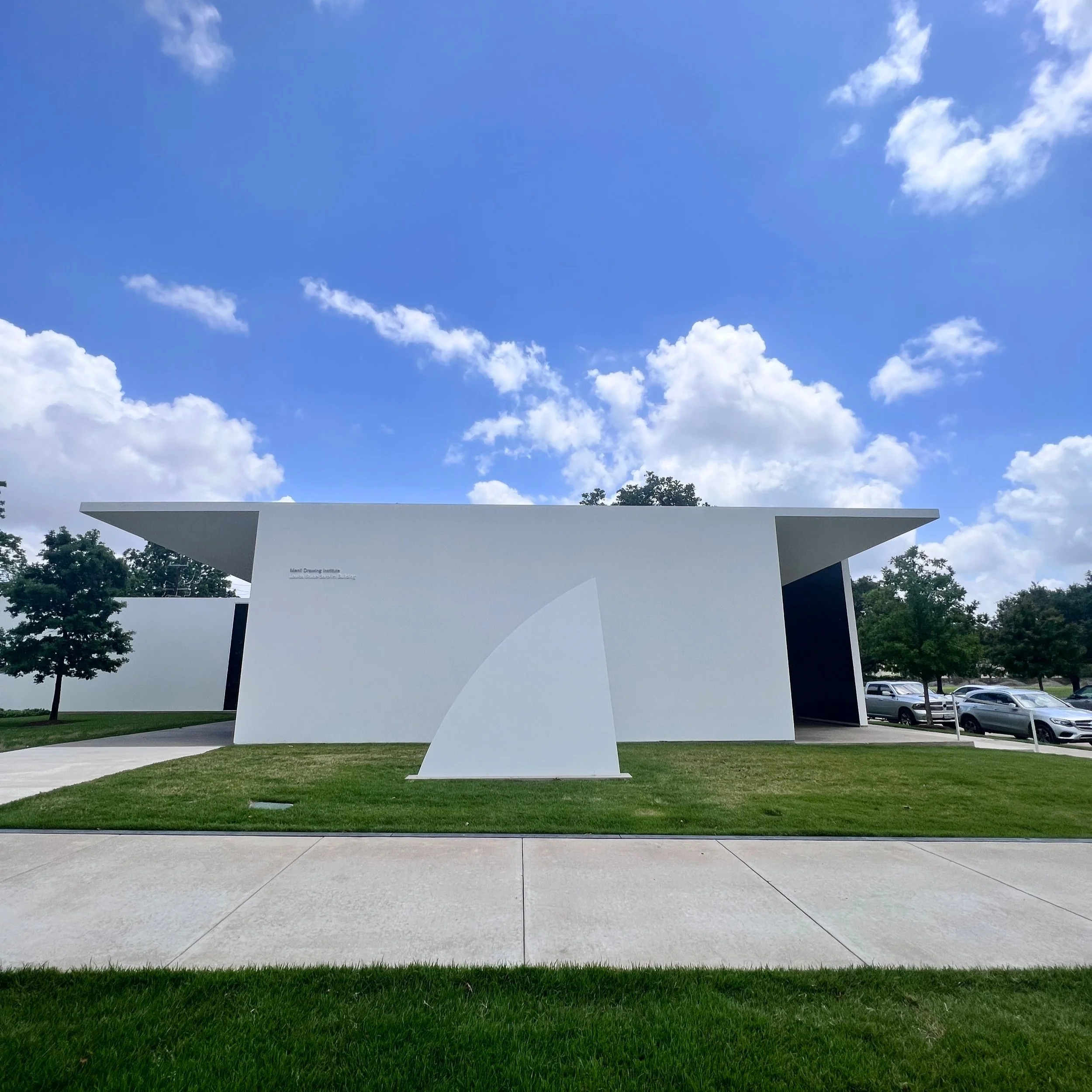 Modern white building, Menil Drawing