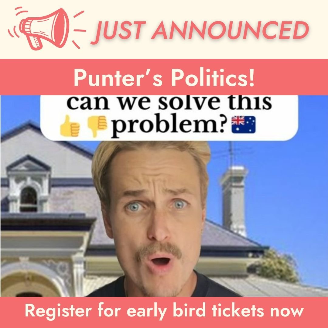 Catch Konrad aka Punter&rsquo;s Politics 
@punterspolitix at our #PeoplePoweredPolitics Convention. 
Nailing humour and clever messaging to expose the pitfalls of top-down policy making and &quot;shifting how Aussie punters engage with politics&quot;
