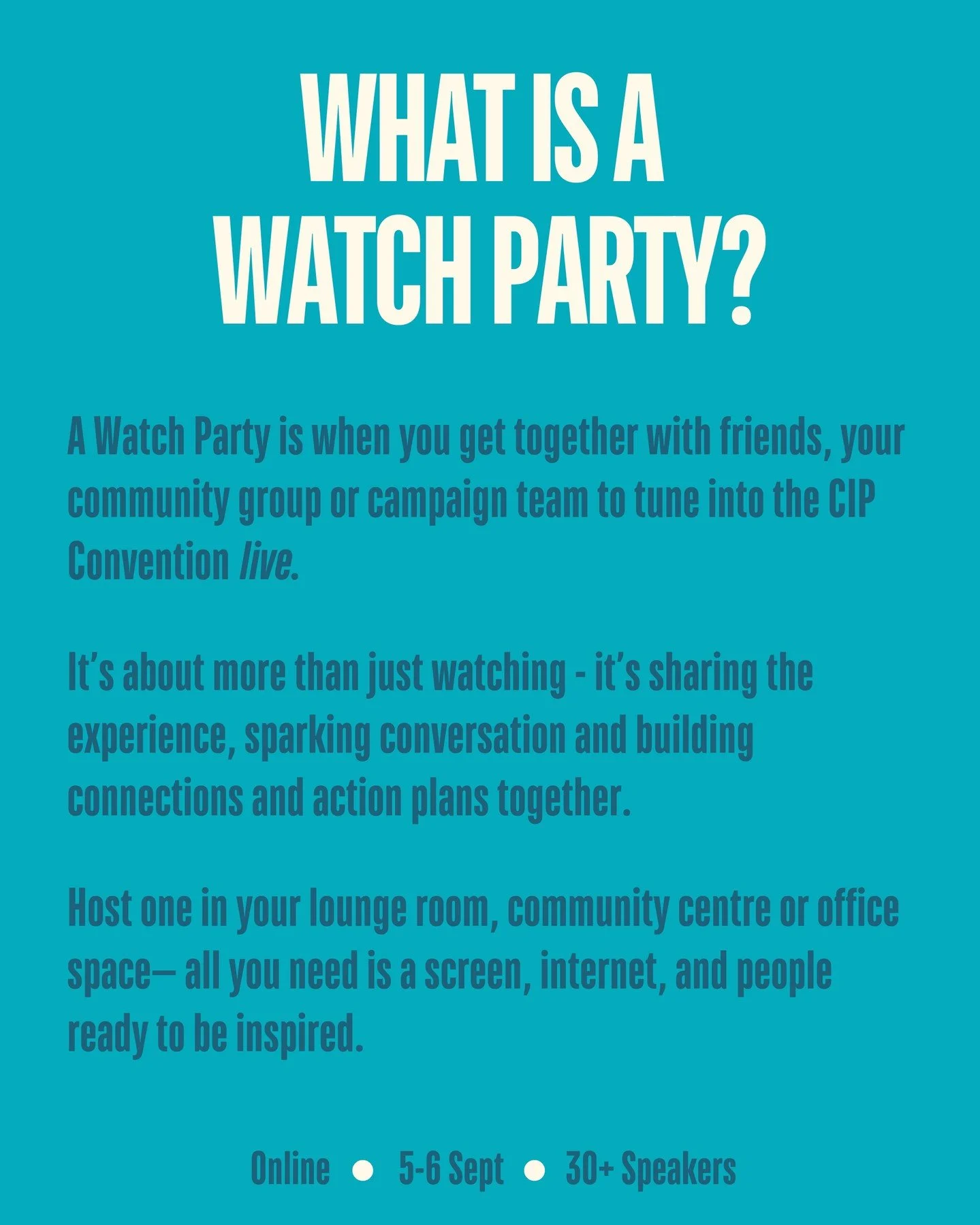 ℹ️ Find out more about how you can host a Watch Party in your community to spark local action. 

Find the link to our Convention in bio.

#BeTheChangeYouWantToSee
#CIPConvention2025 
#PeoplePoweredPolitics