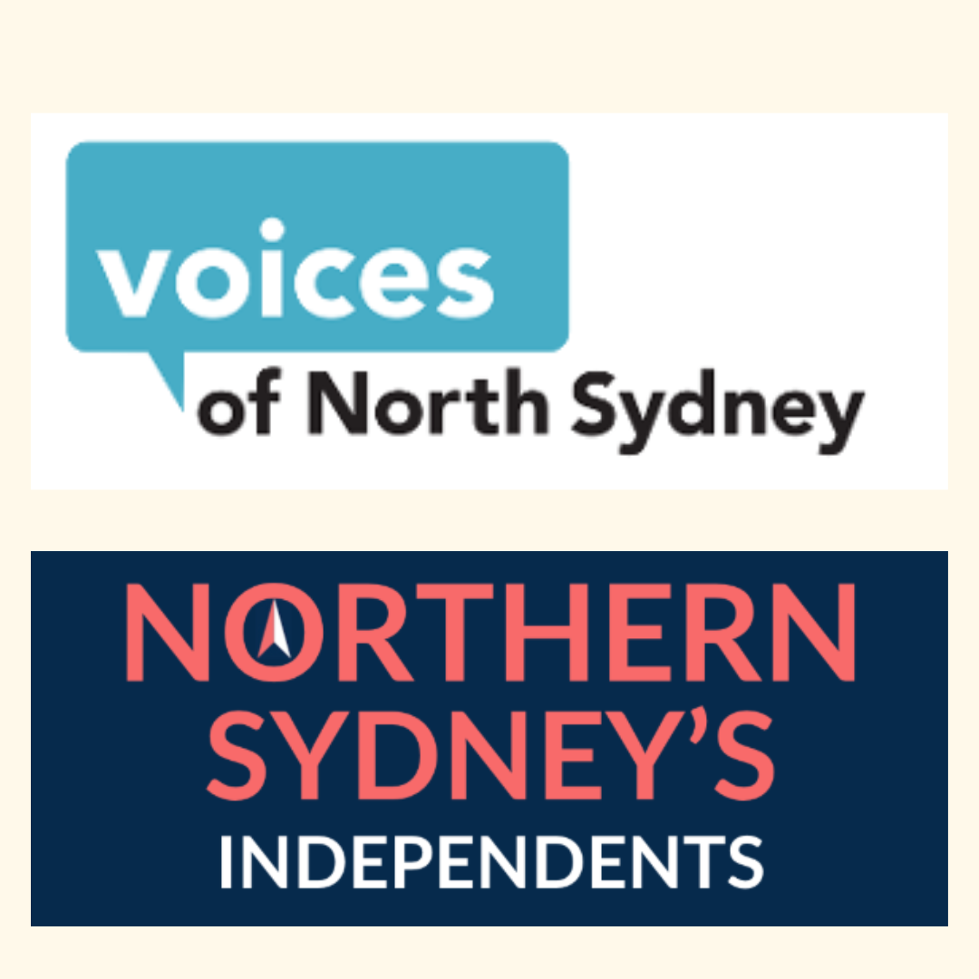 Logos of Voices of North Sydney and Northern Sydney's Independents.