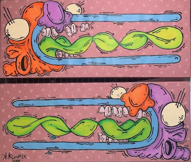 Katie_Klimacek_Mavis & Claude_2024_Painting_15inx7in.jpeg