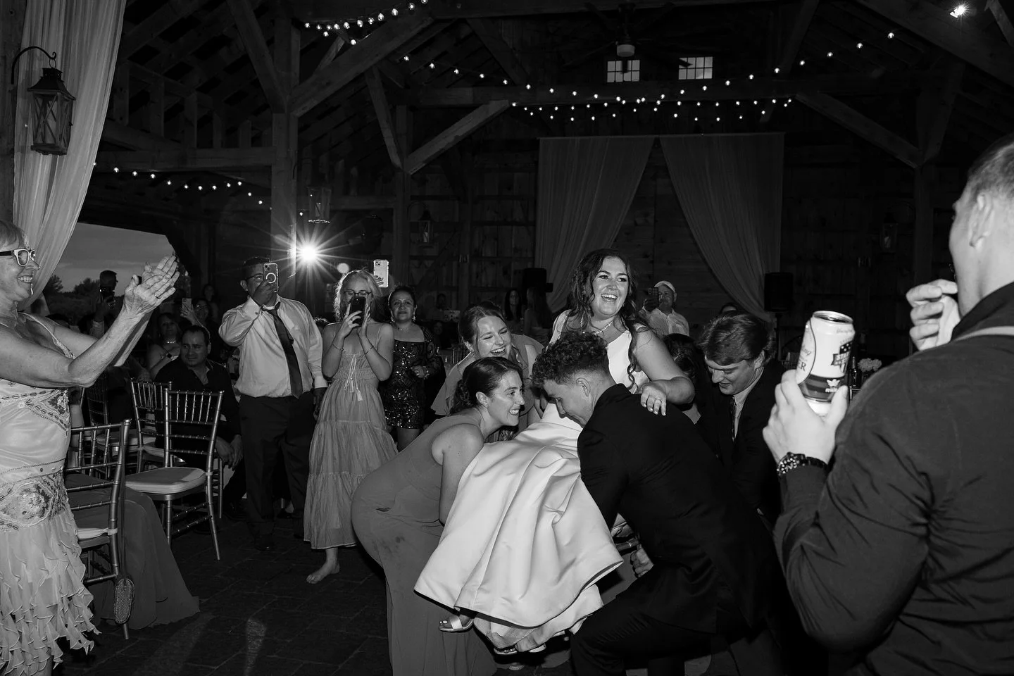 These are such fun photos! You can definitely tell who was totally excited to be on that chair and who couldn&rsquo;t wait to be back on the ground 😂 Alexis &amp; Steven really did enjoy every bit of their wedding celebration! #MAweddingphotographer
