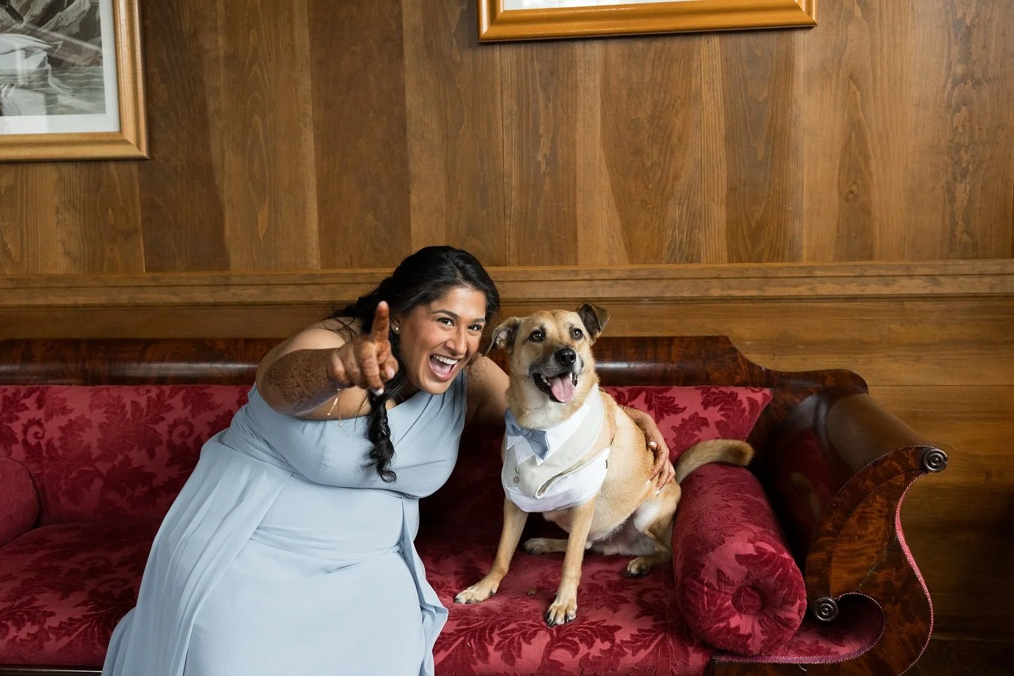 Happy Valentine&rsquo;s Day! 💞 Monty was stealing the spotlight!! What is better than a beautiful waterfront wedding venue? Answer: A pet friendly venue! Suche &amp; Michael had to celebrate their wedding day with their dog, Monty. &amp; shout out t