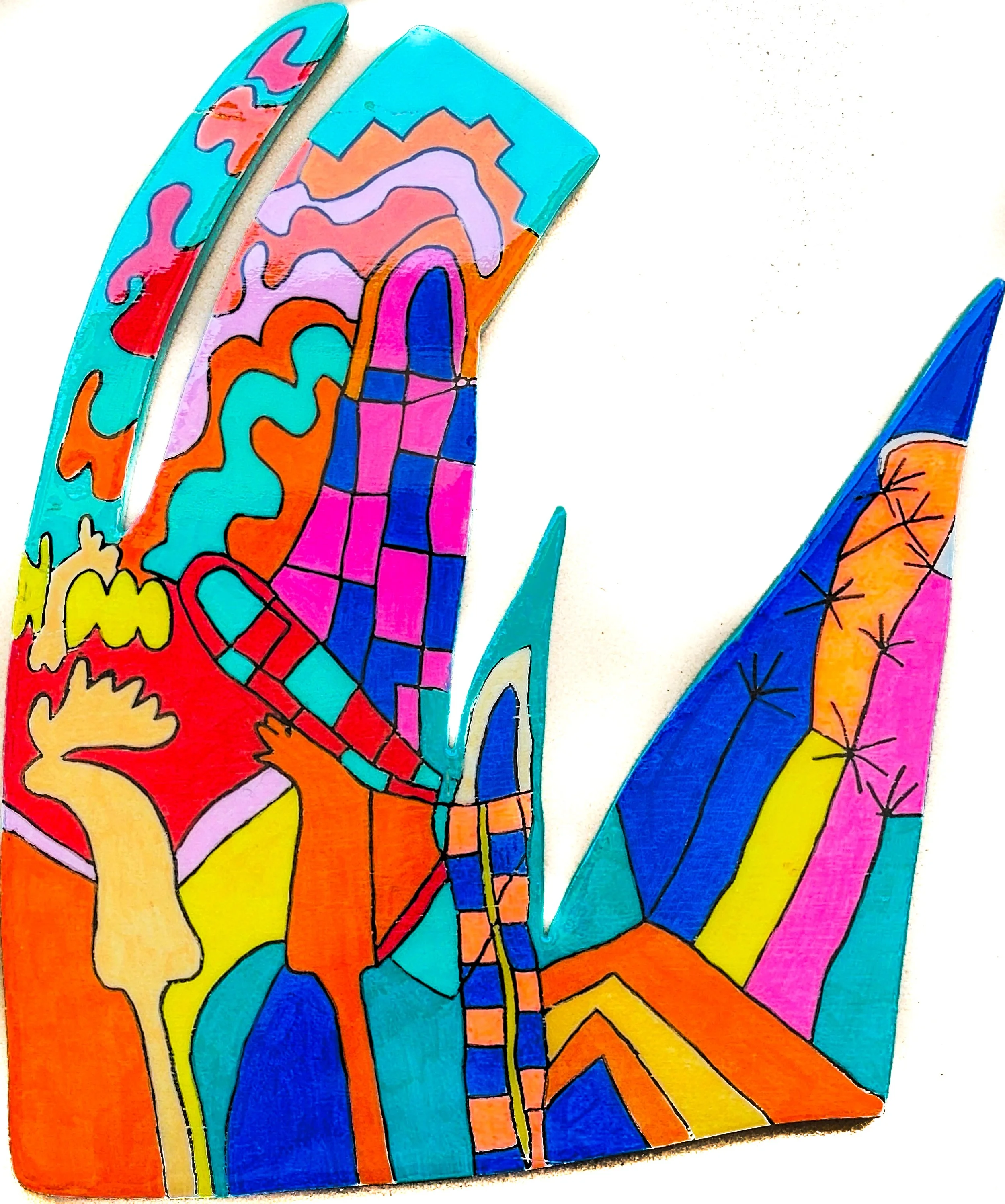 Harbour (Posca on Wood with Glass Finish)