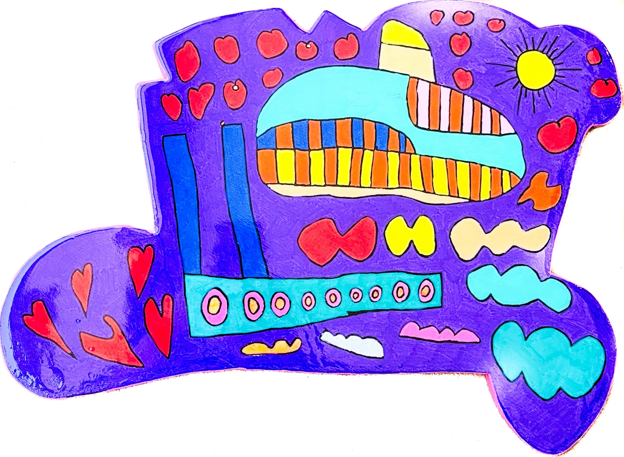 Harbour Love (Posca on Wood with Glass Finish)