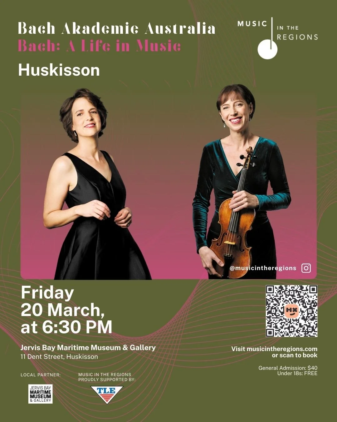 Come and experience beautiful music at a sunset concert on theshores of breathtaking Jervis Bay.

As Australia&rsquo;s only dedicated Bach ensemble, you don&rsquo;t want to miss this!

Tickets on sale now, visit: www.musicintheregions.com/bach-a-life