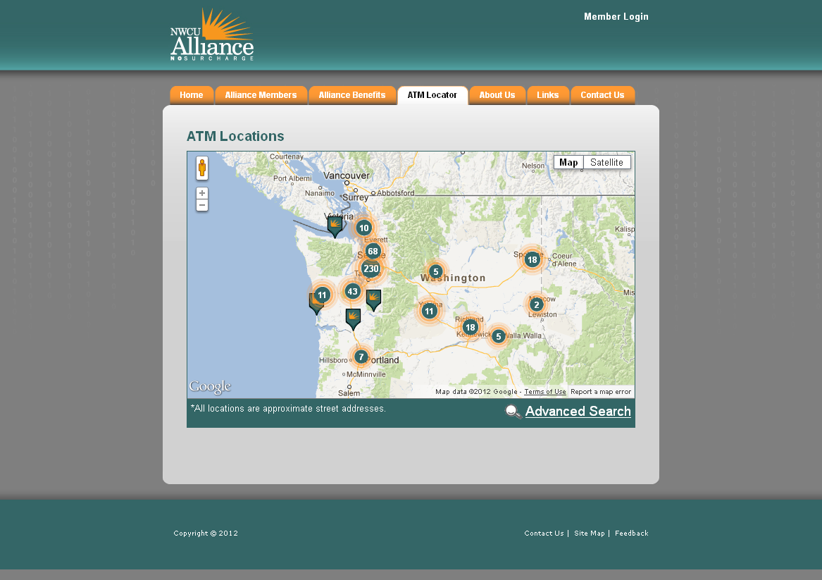 NWCU ATM Location page from 2012