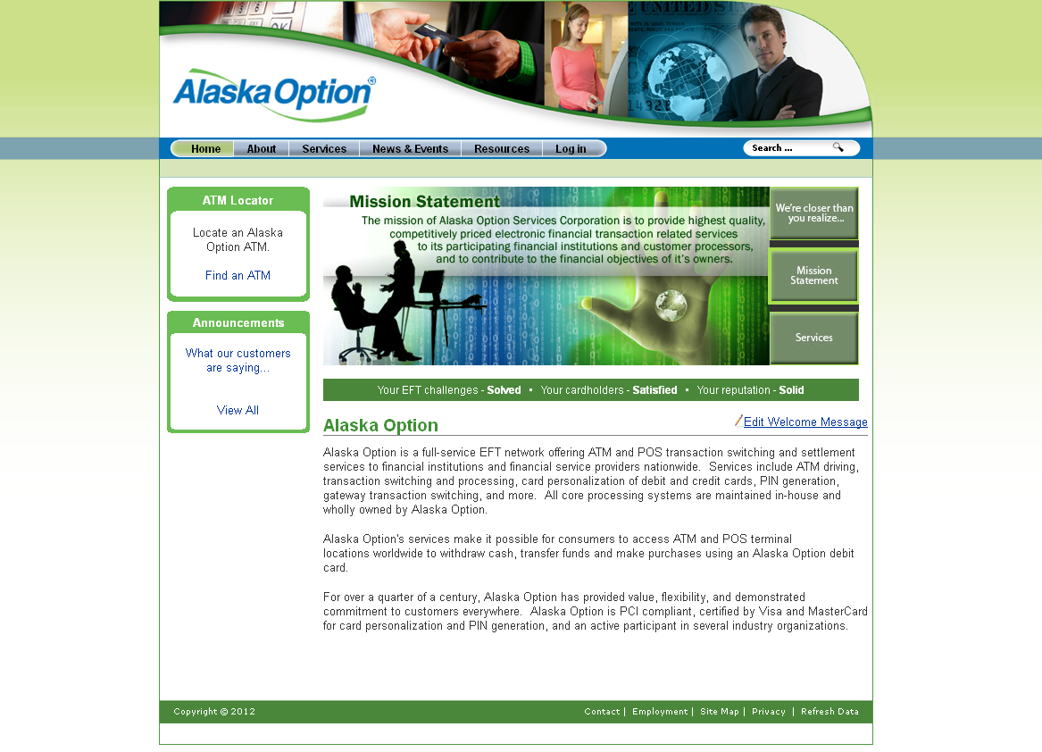 Alaska Option Homepage from 2012