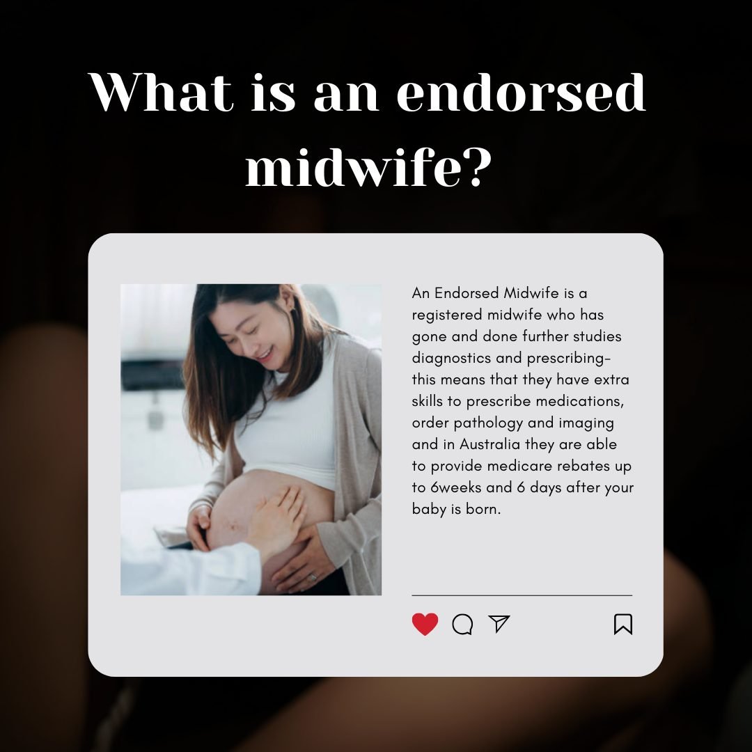 An Endorsed Midwife isn't just any midwife - they're registered professionals who've taken their expertise a step further with additional studies in diagnostics and prescribing.  This means they're equipped with extra skills to prescribe medications,
