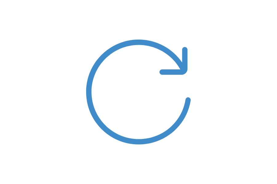 blue repeat icon to represent repeatable learning
