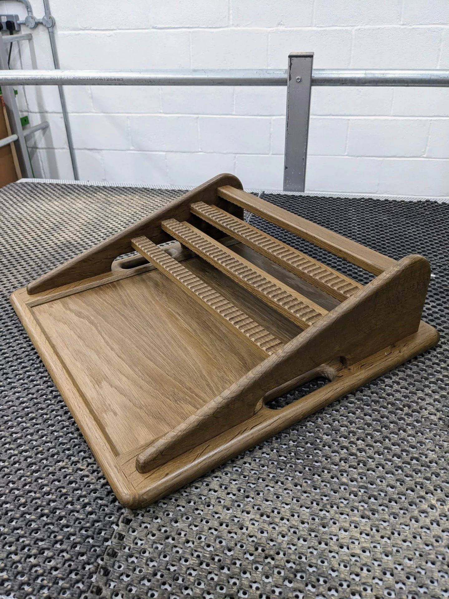 Today at the @rewthink workshop: a bespoke solution for a unique brief! 🥢 ❤️ 

A stand to hold 108 chopsticks securely and silently (no rattling) in a frame built around one of our classic fumed oak service trays. Our signature 'inside-out' tray han
