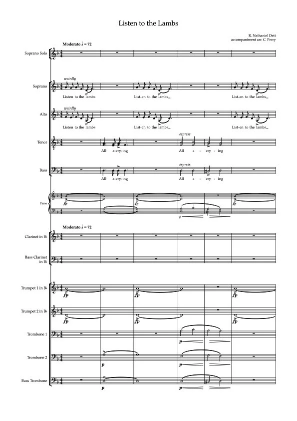 Listen to the Lambs - Nathaniel Dett arr. Perry for Brass and Choir