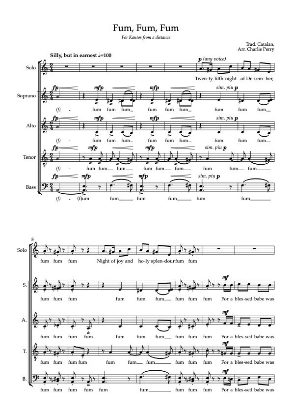 Fum Fum Fum - Trad. Catalan arr. Perry