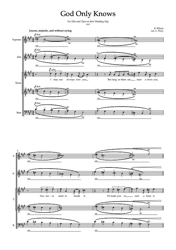 God Only Knows (SATB) - Wilson arr. Perry