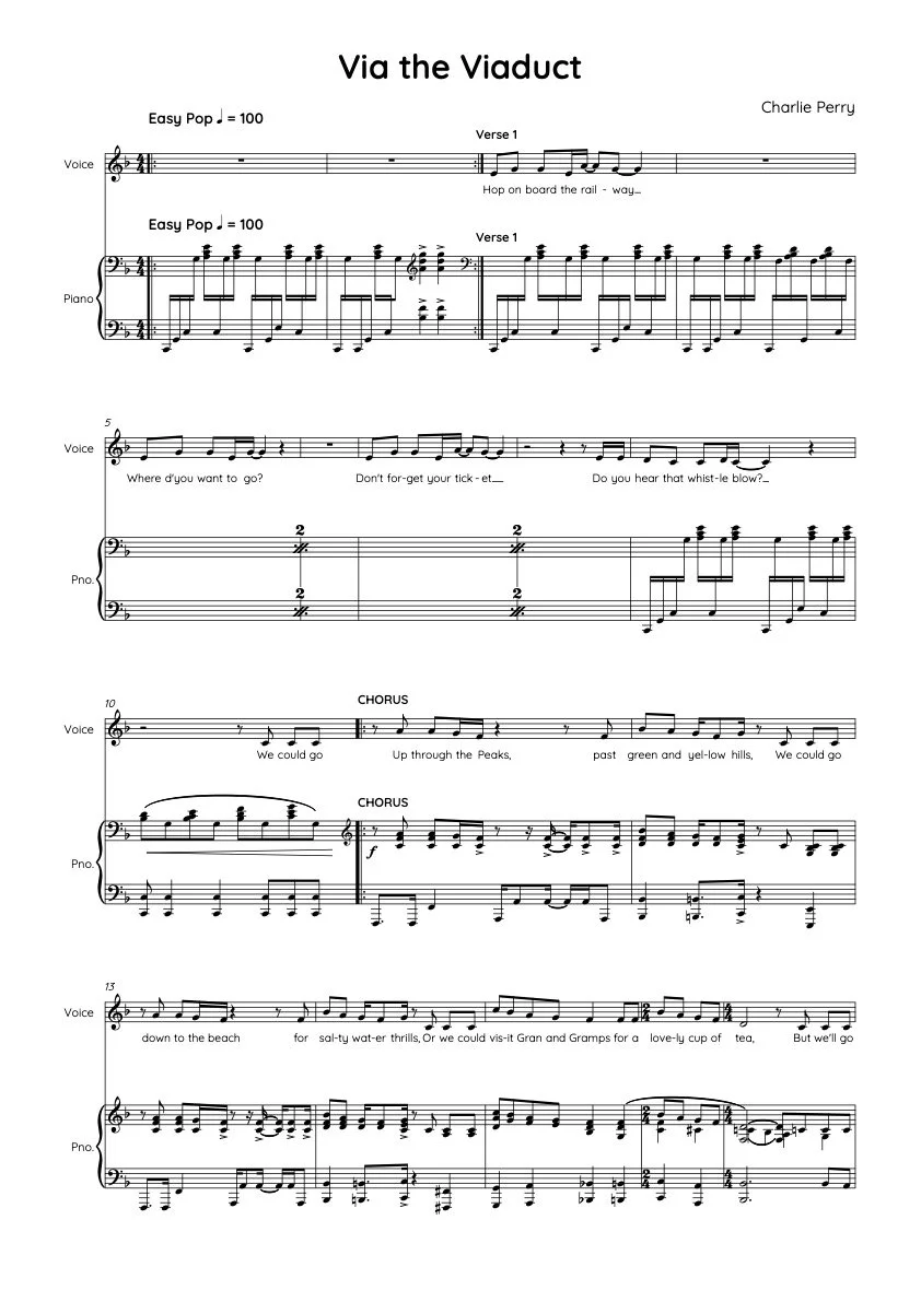 Via the Viaduct - Original Song
(for Stockport Youth Orchestra Schools Project)