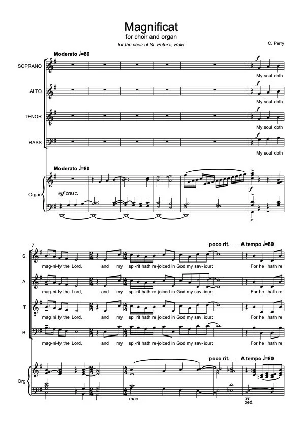 Magnificat and Nunc Dimittis (SATB Org) - Perry