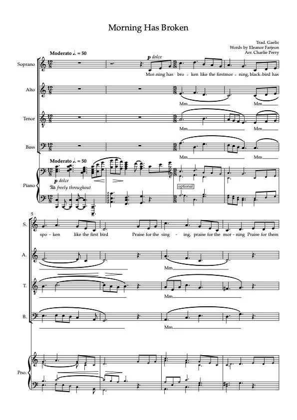 Morning Has Broken (SATB Piano) - Farejon arr. Perry