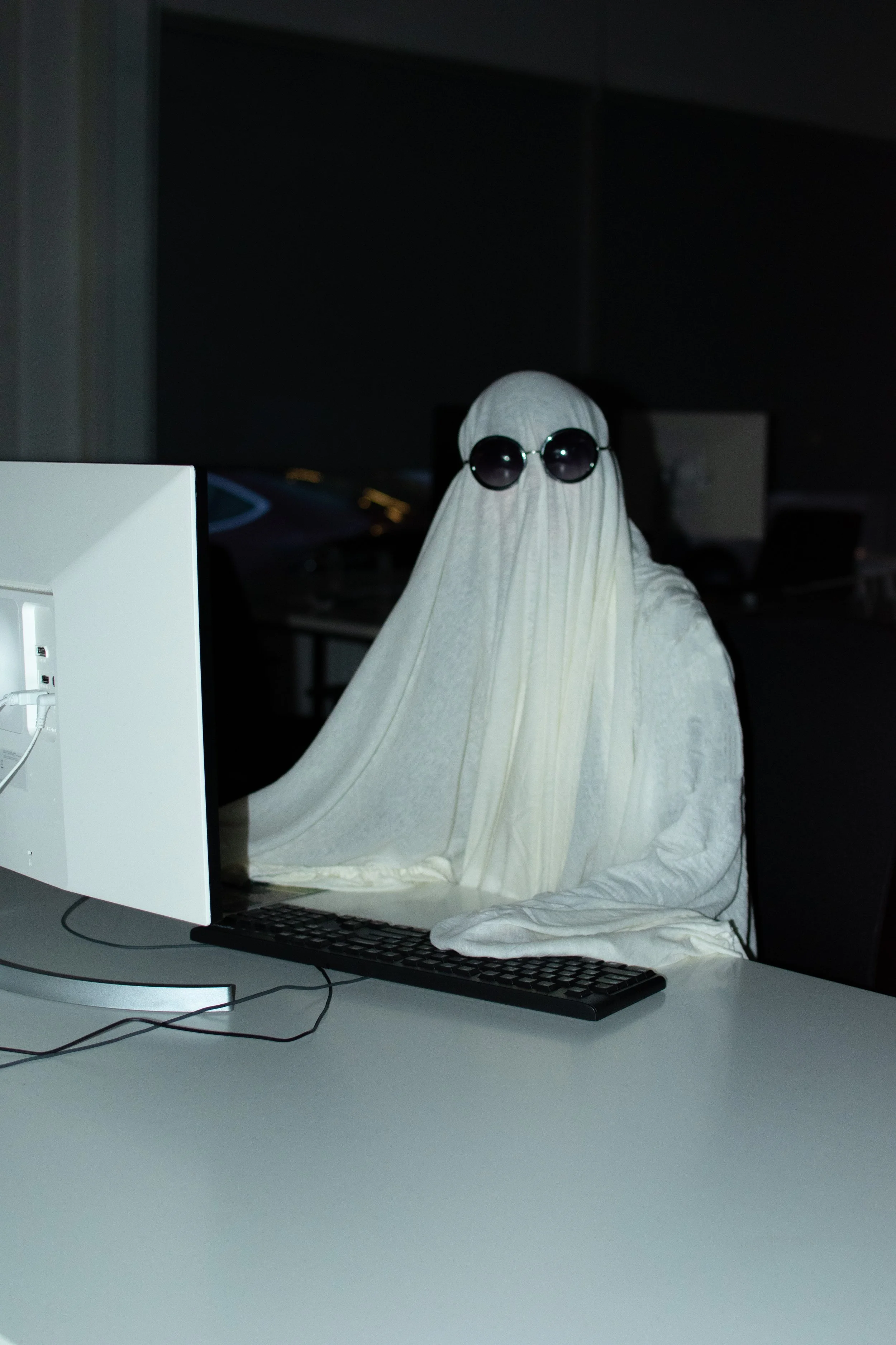 Ghost working in office