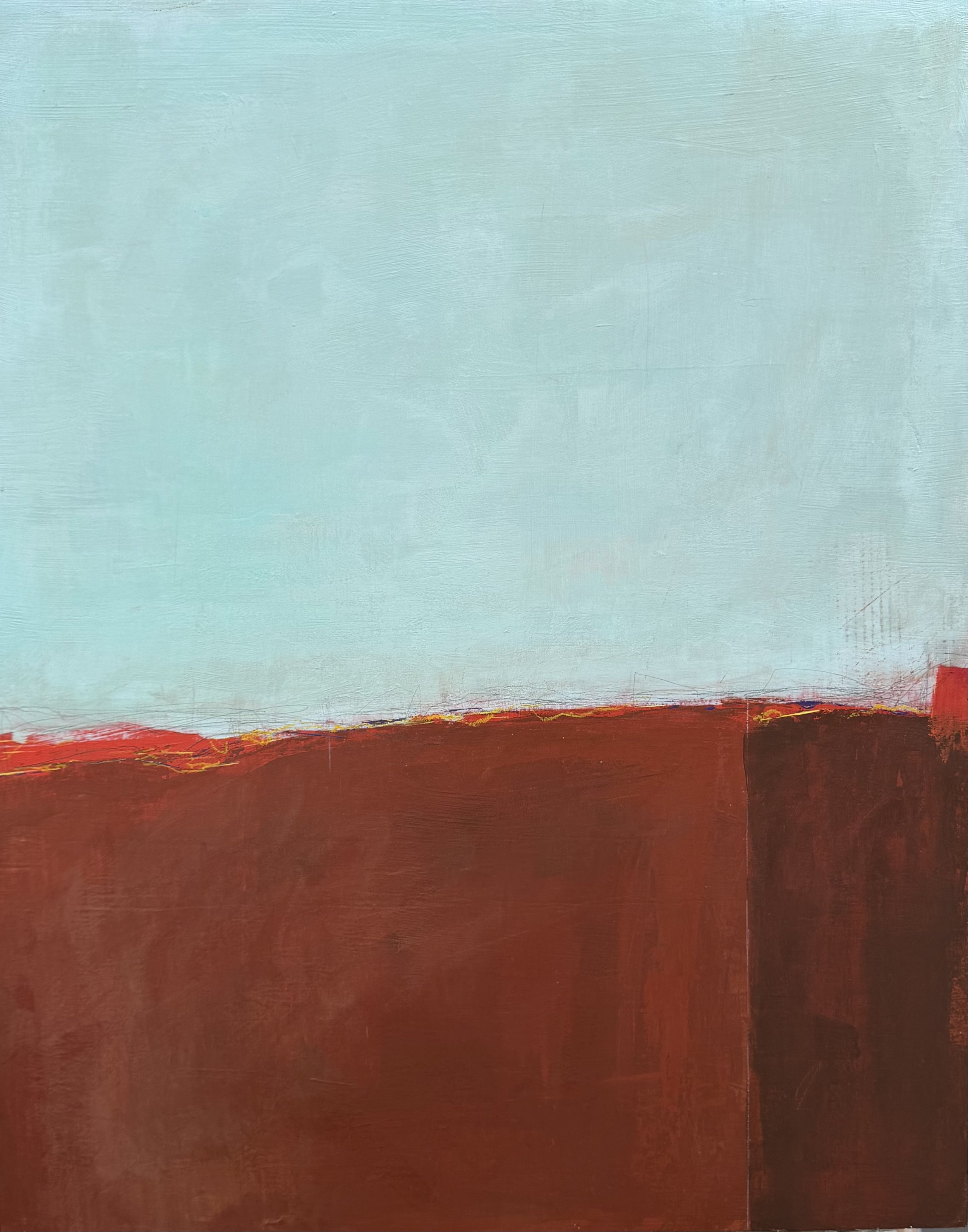 Nicole Dekleva Bannerman . Red Earth 2025 . Mixed media on board . 30" x 24"