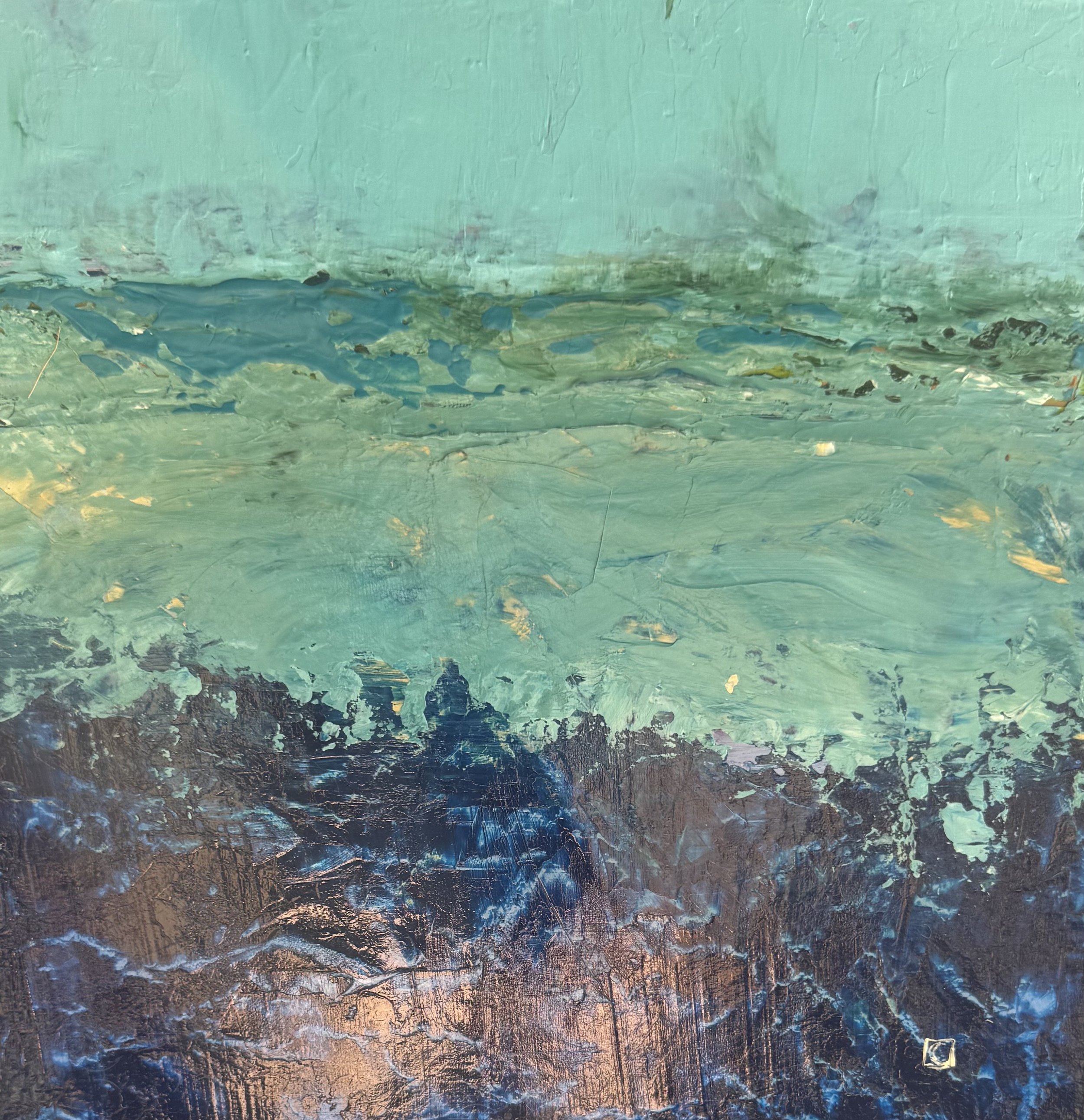 Catherine Cummings . Above the Sea 2024 . Oil on board . 8" x 8" . $150 Sold