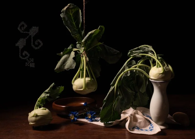Kohlrabi (with Swirl)
2024 | printed 2026
Archival Pigment Print with Embroidery, Ed. 1/3
Image 15”x21”
Frame, Optium UV Plexi 16” x 22”