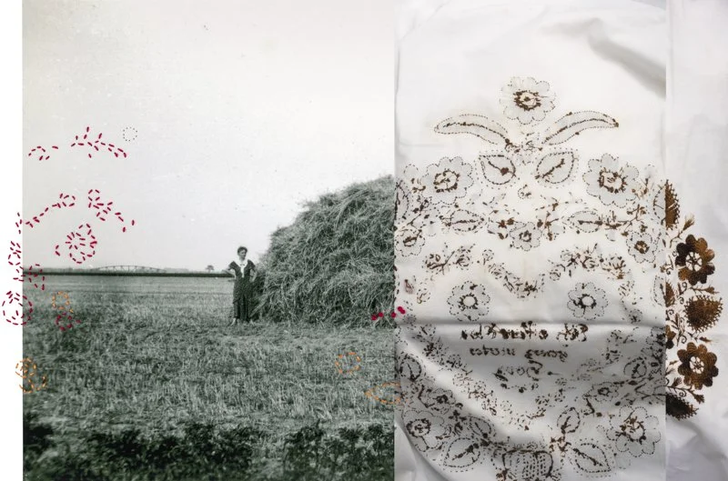 Secrets 2019 
Archival Pigment Print with 
Hand-sewn Embroidery . Ed. 3/3 (3AP)
Image:   13” x 19.6”
Framed: 23” x 28”