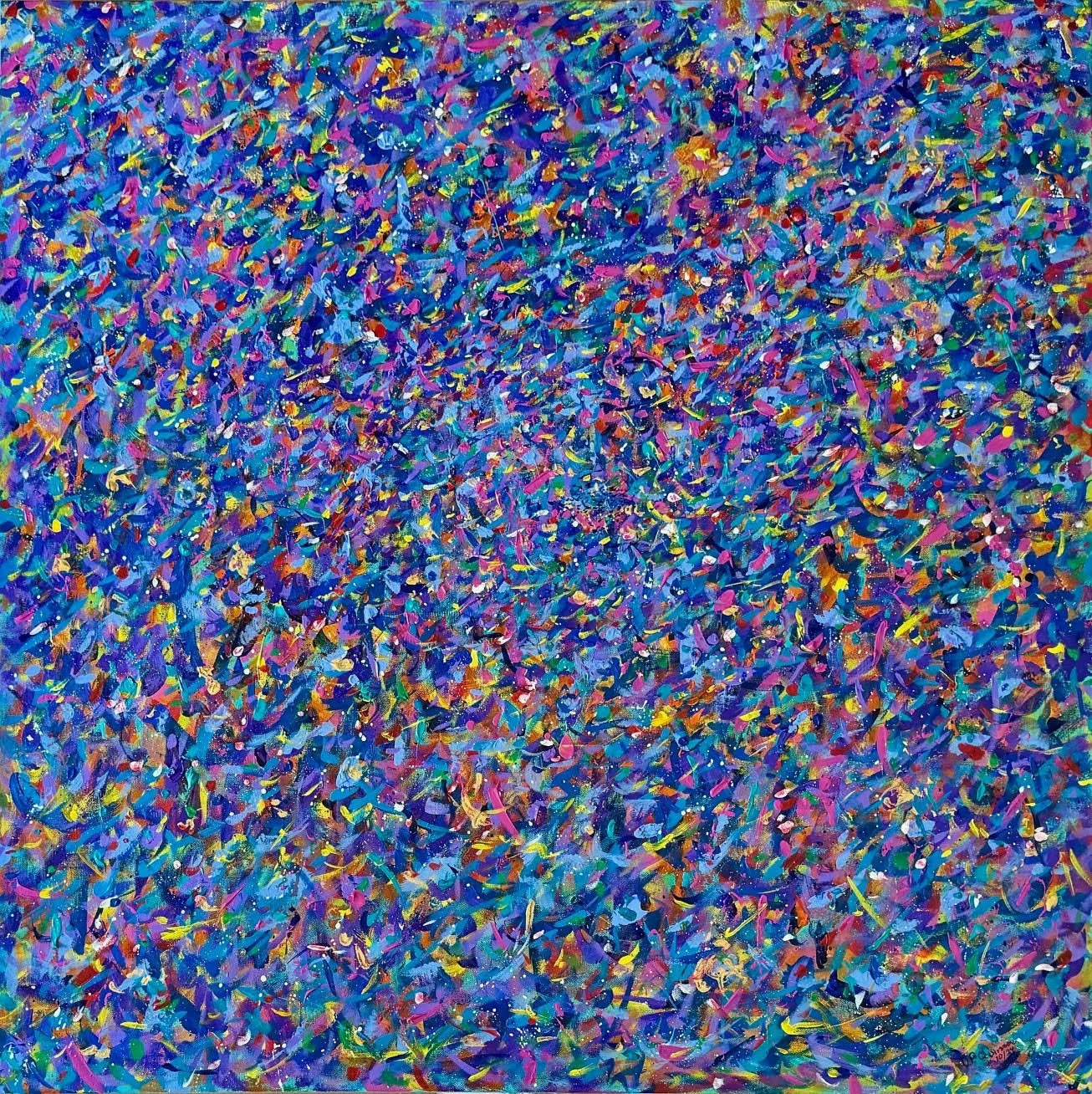 Dancing Fireflies . Acrylic on canvas . 36" x 36" 