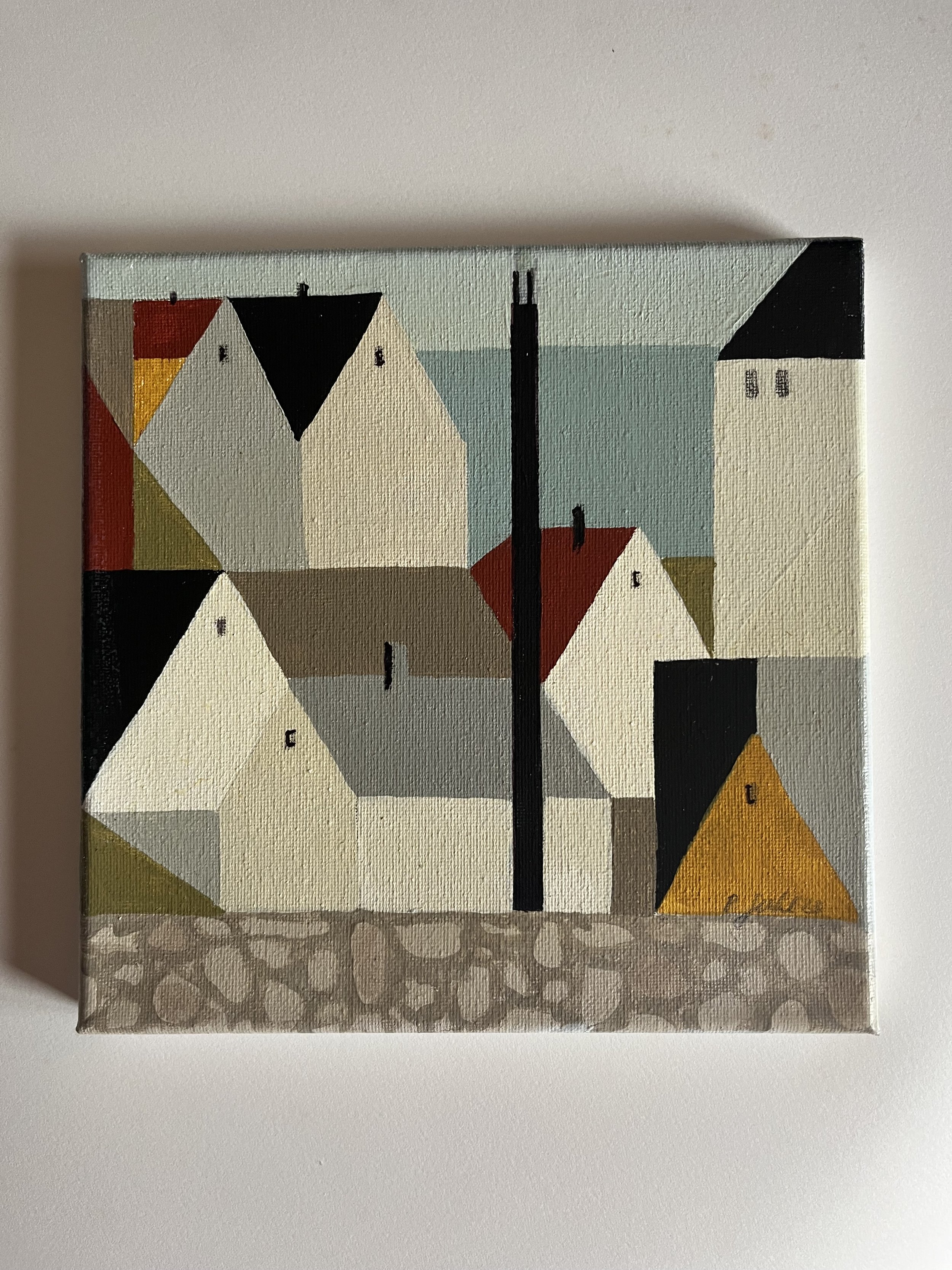 Pia Juhl . Gloucester 2024 . Oil on canvas . 8" x 8" . $400 . Sold