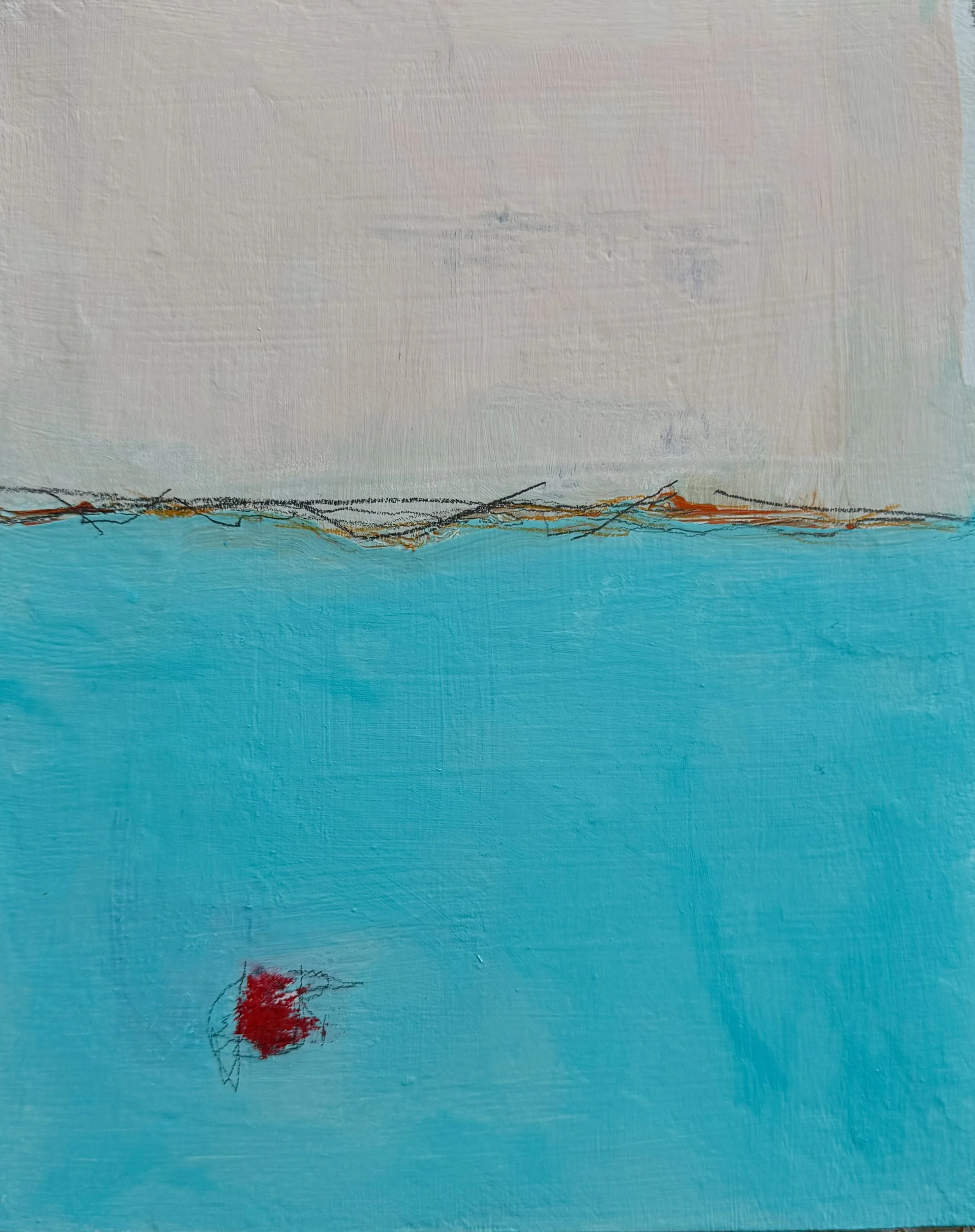 Nicole Dekleva Bannerman .  Untitled 2025 . Acrylic and graphite on board . 10" x 8"