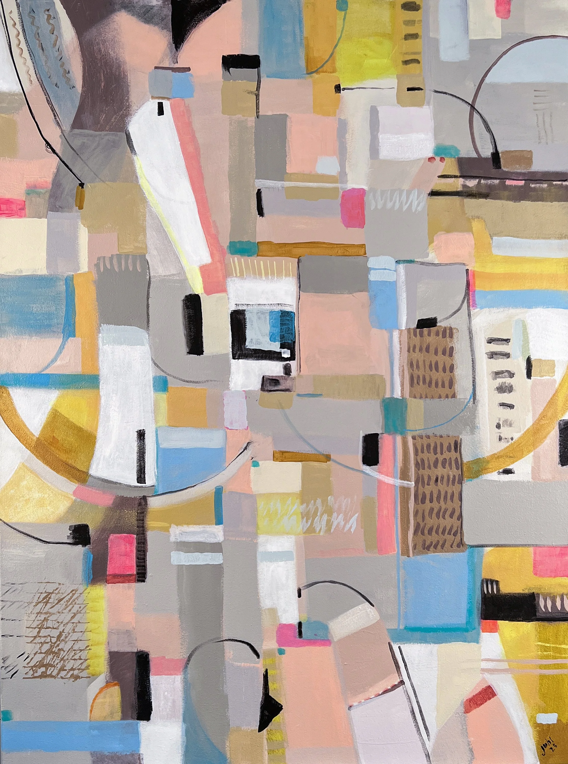 Pia Juhl Nadel . Pink Dawn 2025 . Acrylic on canvas . 48" x 36"