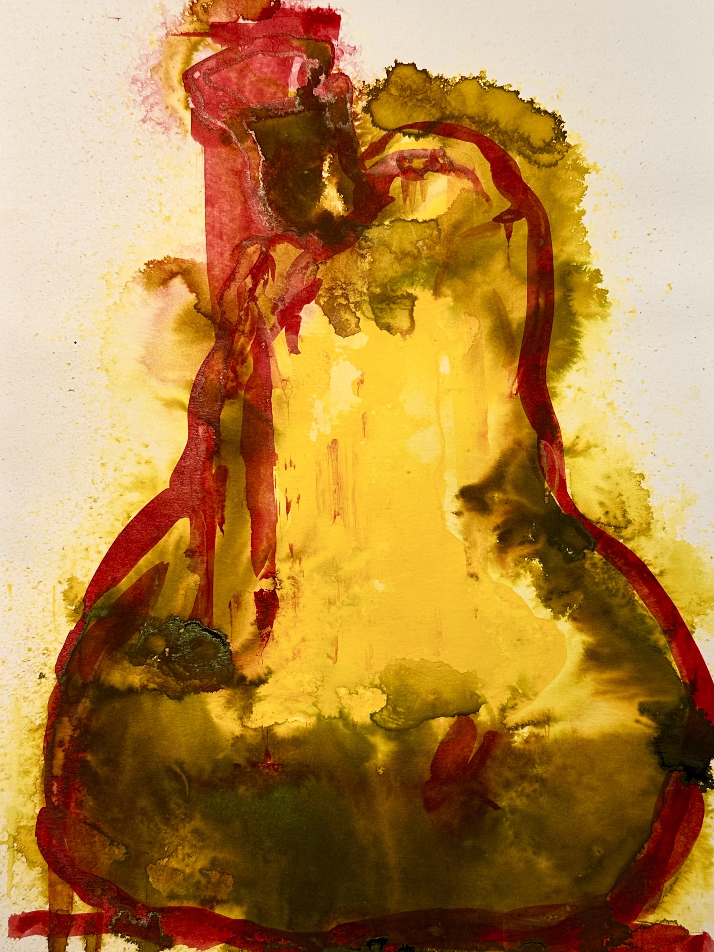 Aaron Fink . Pear 2025 . Ink on paper . 12" x 9" . $2000