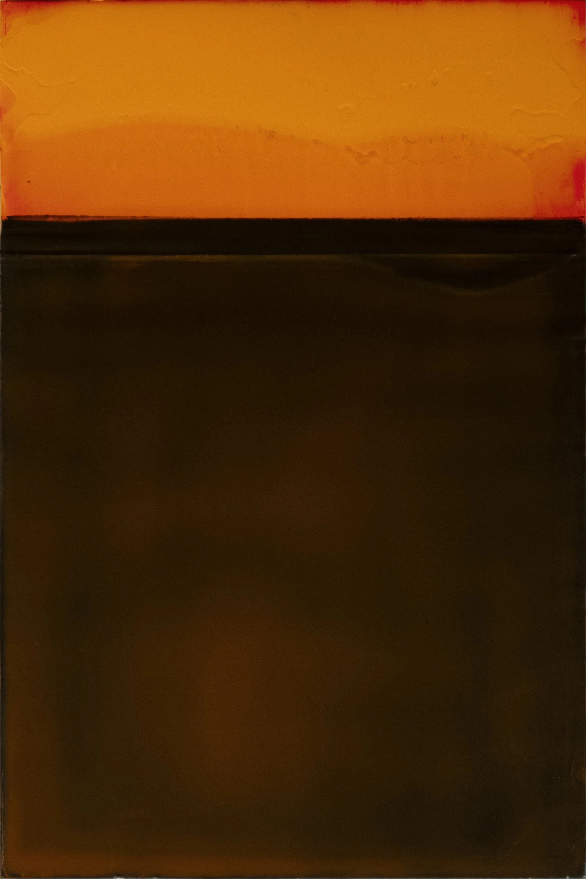 Martin Sorger . In a moment I will need a moment #1  2025 .  Acrylic on wood . 9" x 6"