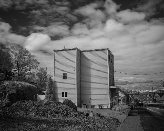 Lee Nadel . House on Hill, 2024 . Infrared photograph, archival pigment print . 12" x 15" 