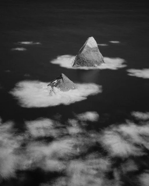 Lee Nadel . Pointed Rock 2025 . Infrared photograph, archival pigment print . 15" x 12"