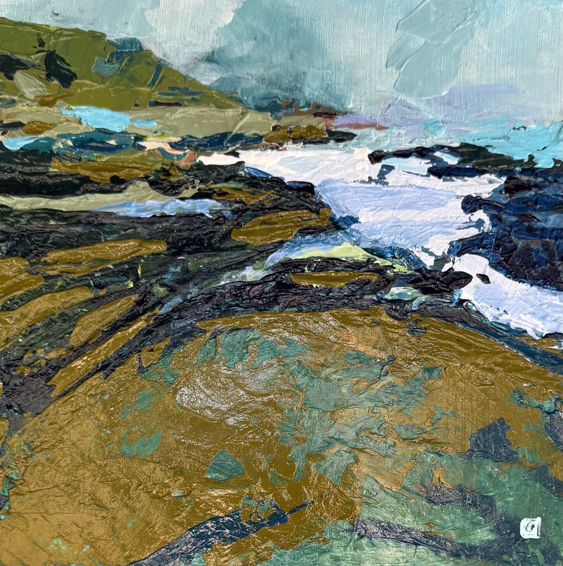 Catherine Cummings . Through the Inlet 2024 . Oil on board . 8" x 8" . $150 . Sold