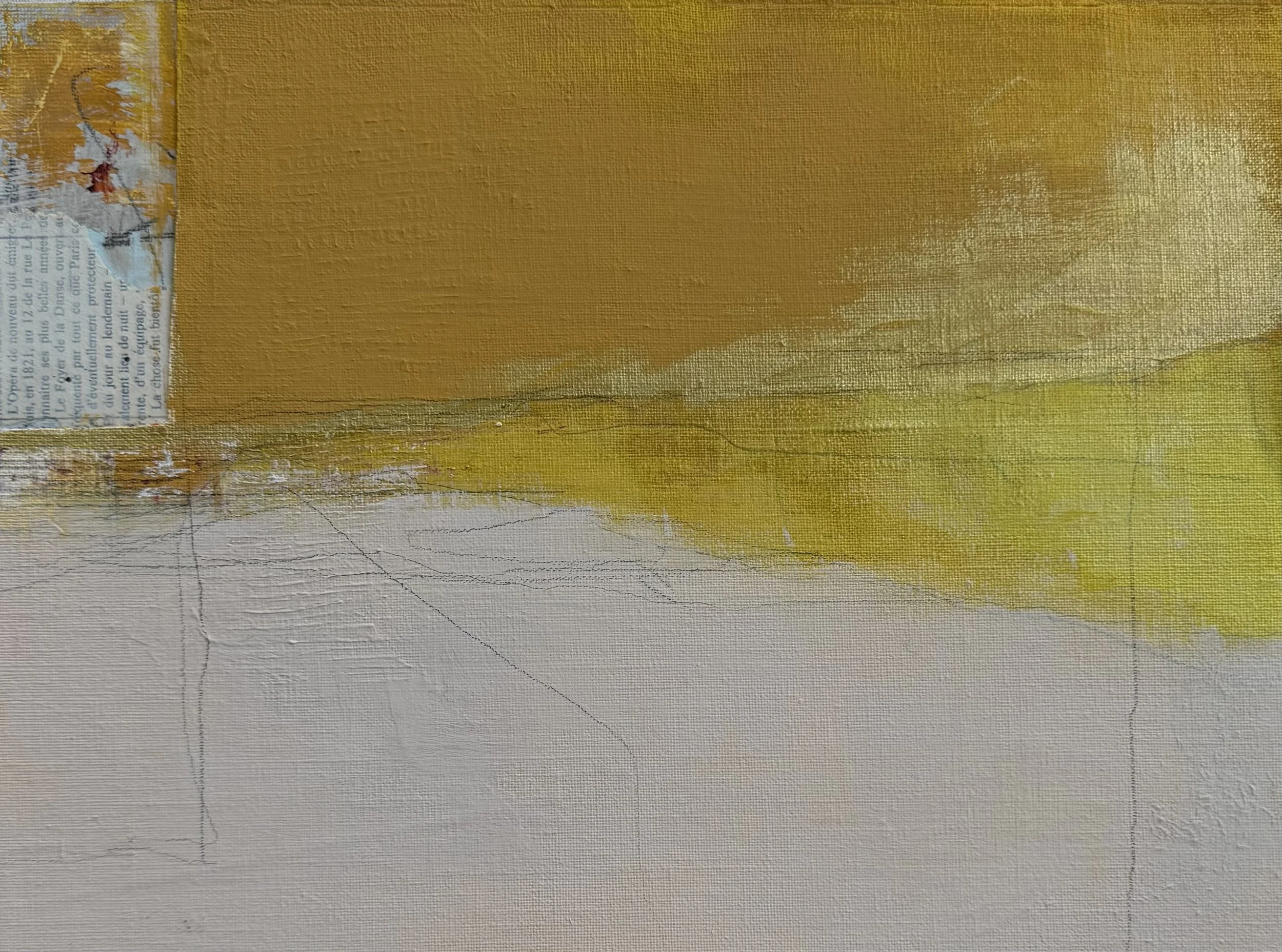 Nicole Dekleva Bannerman . Golden Light 2025  . Mixed media on board . 9" x 12"
