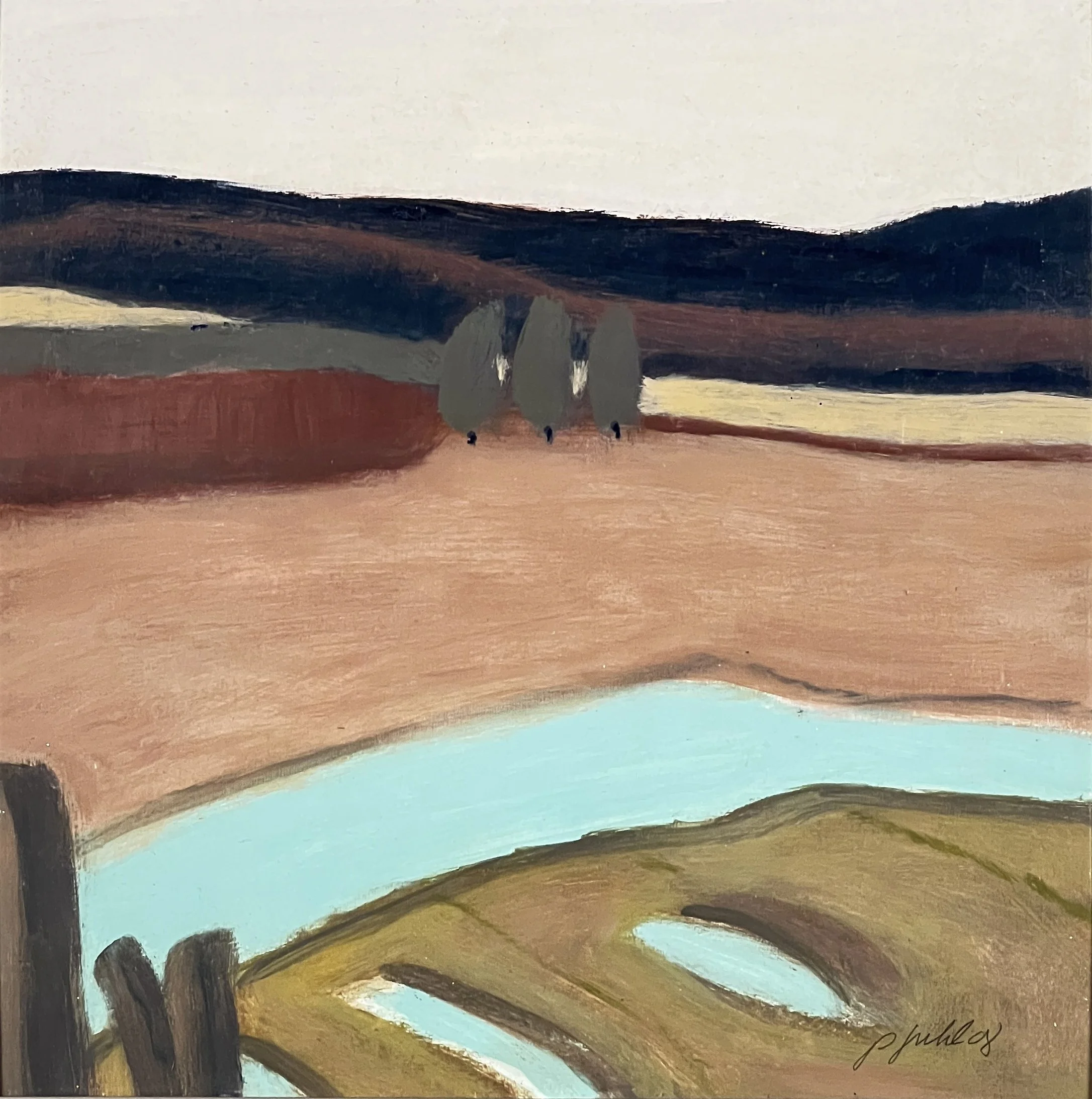 Pia Juhl Nadel . Landscape 2022 . Acrylic on canvas . 12" x 12"