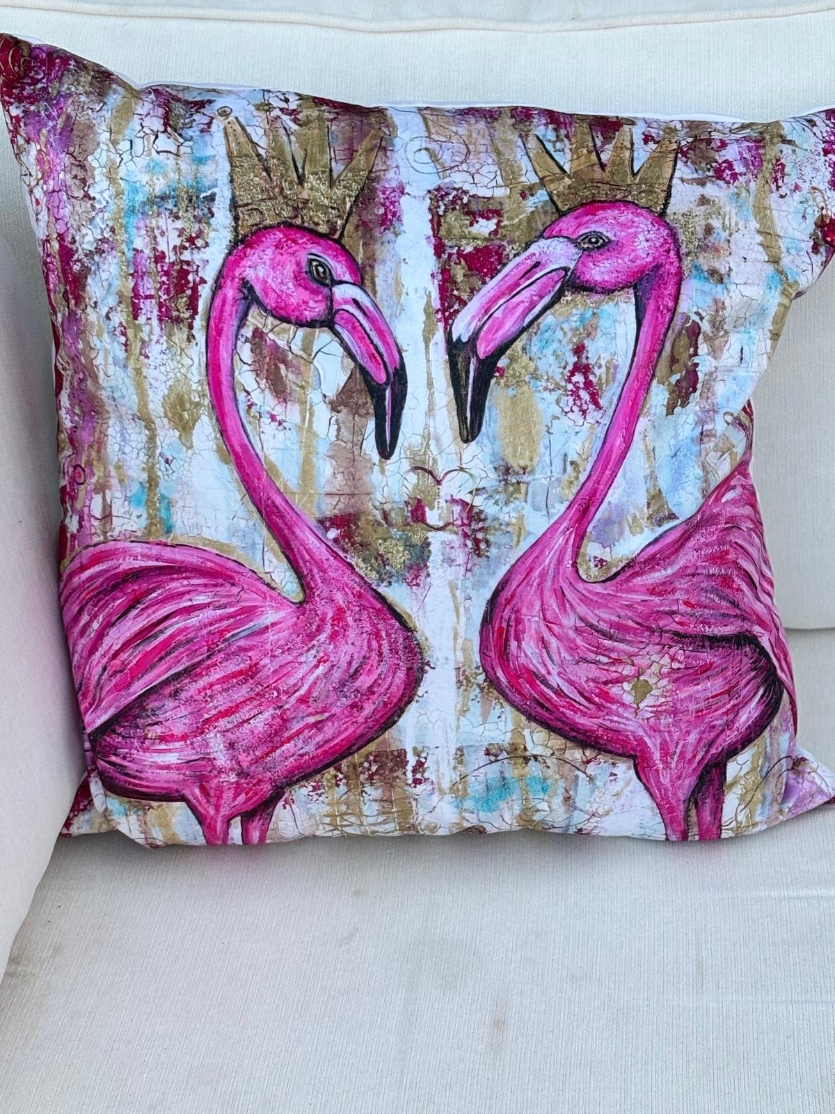Two Old Birds Velvet Cushion