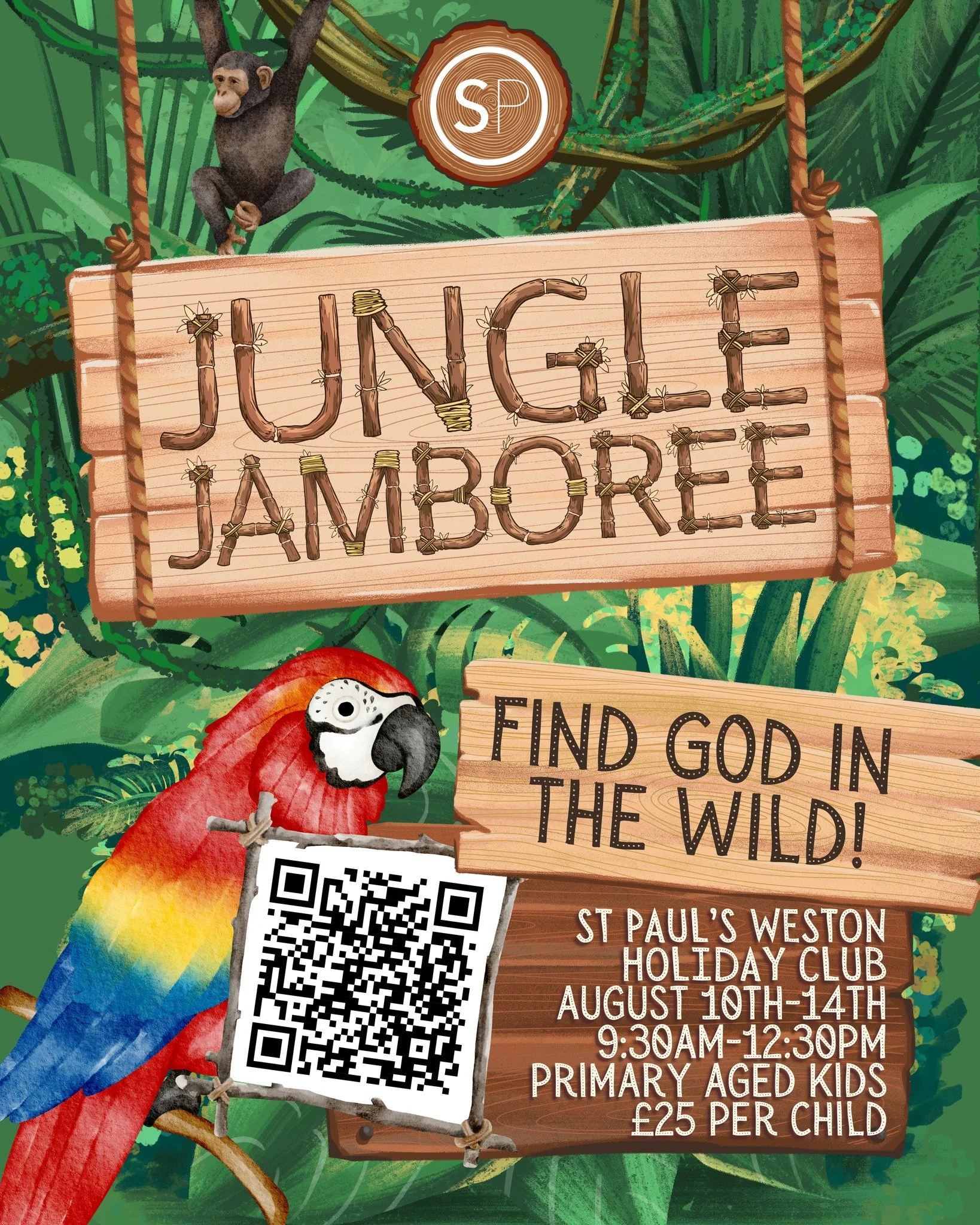🐒🌿 Jungle Jamboree Holiday Club is coming! 🦜🦧
Get ready for a wild week of games, crafts, Bible stories, laughter, friendship, and jungle adventures!

📅 10th&ndash;14th August 2026
⏰ 9:30am&ndash;12:30pm
💷 &pound;25 per child

Open to all prima