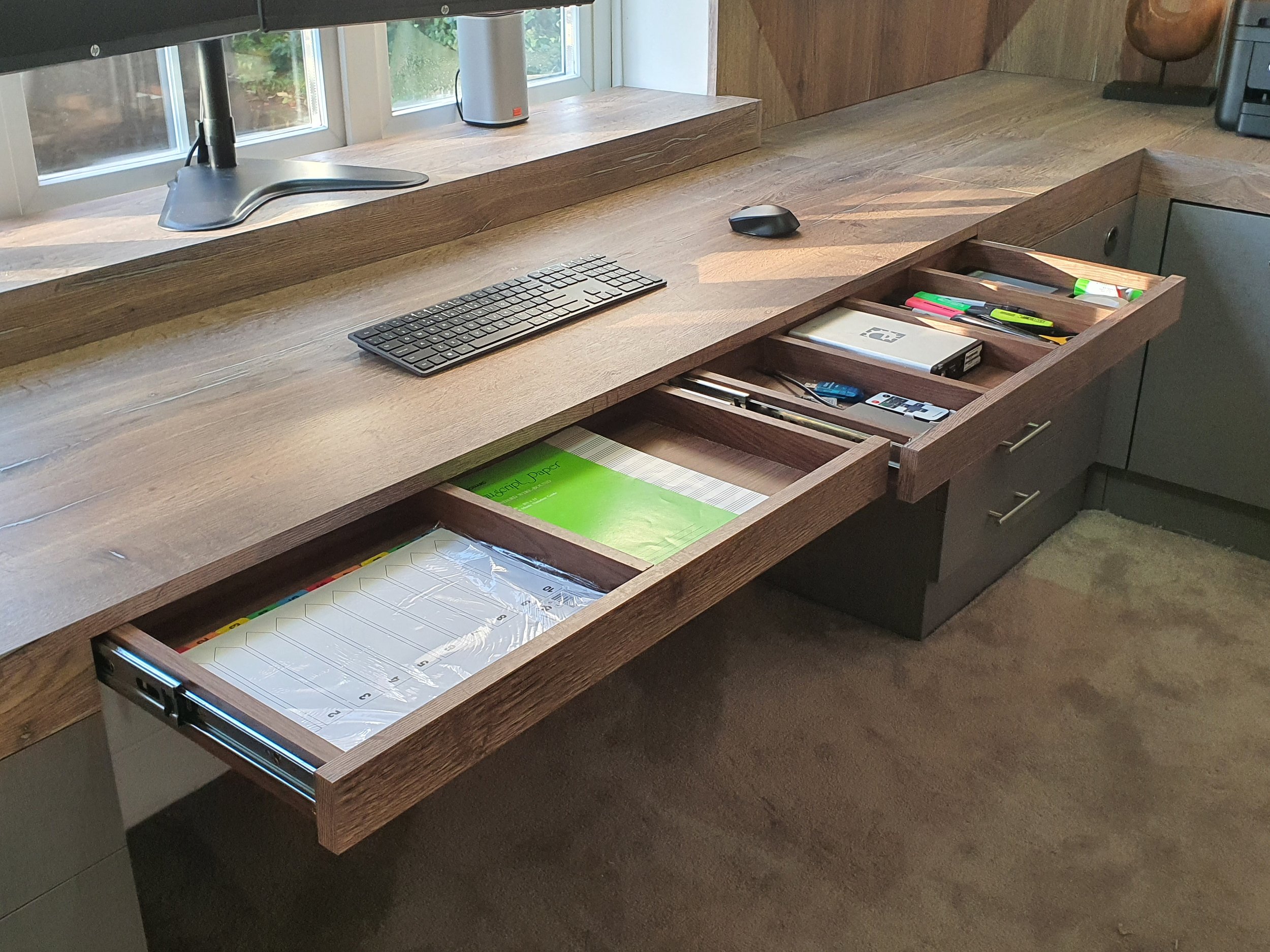 stationery drawers to provide a designer look