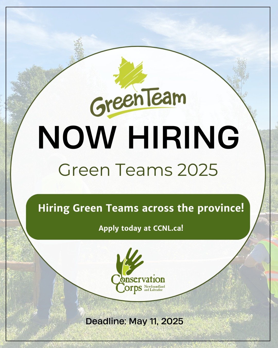 Want to make a difference this summer? ๐ฑ
Apply to CCNL's Green Teams! This paid 8-week summer employment opportunity that's all about giving youth like you the chance to build skills, earn money, and make a real impact in your community. You’